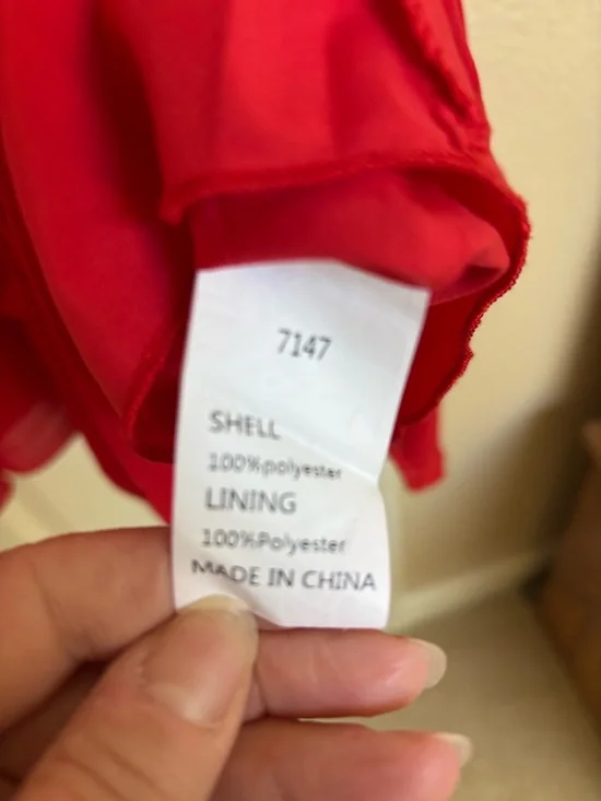 Red Tie-Front Ruffle Dress - Picture 8 of 12